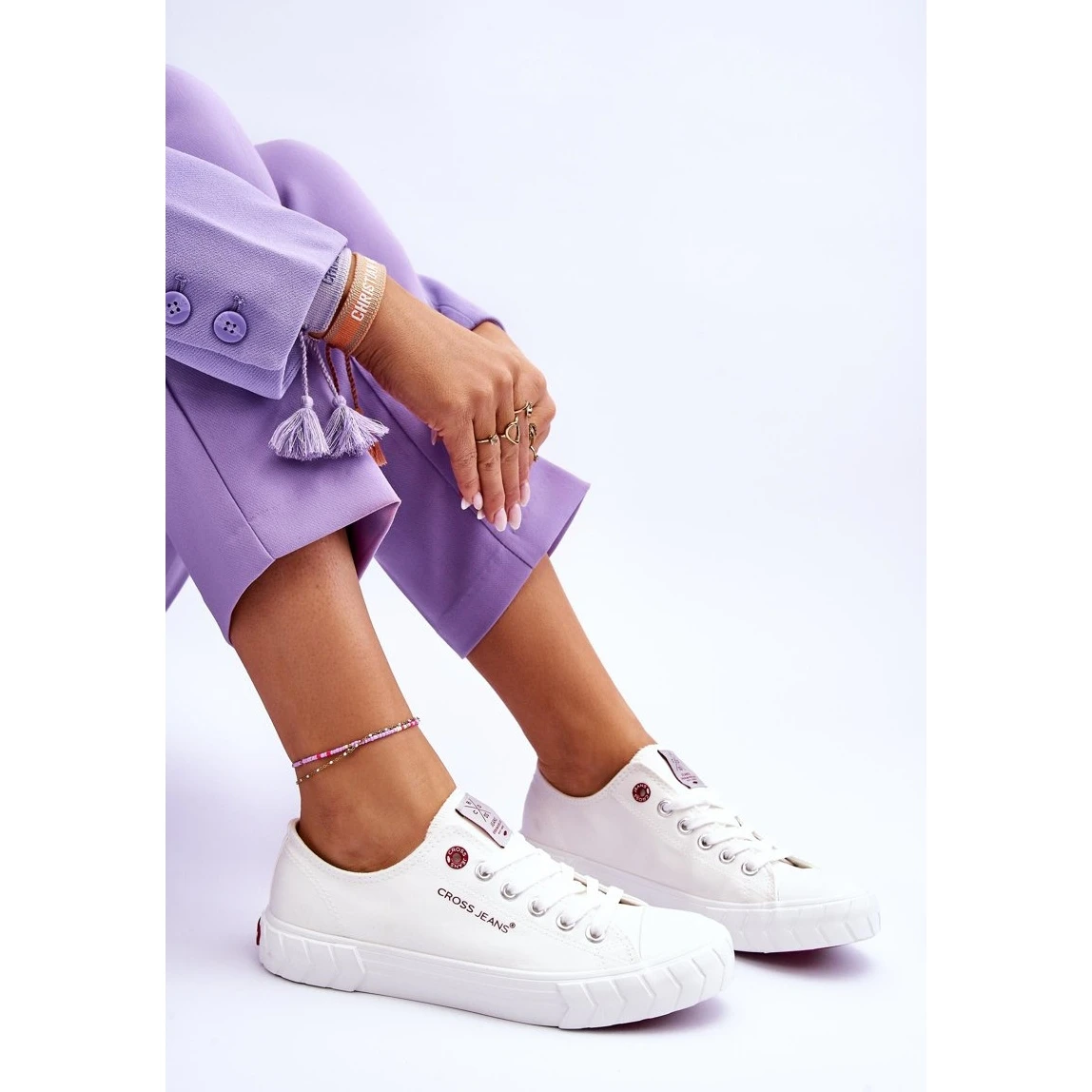 Baskets Classiques Pour Femmes Cross Jeans LL2R4052 Blanc Blanche – Image 10