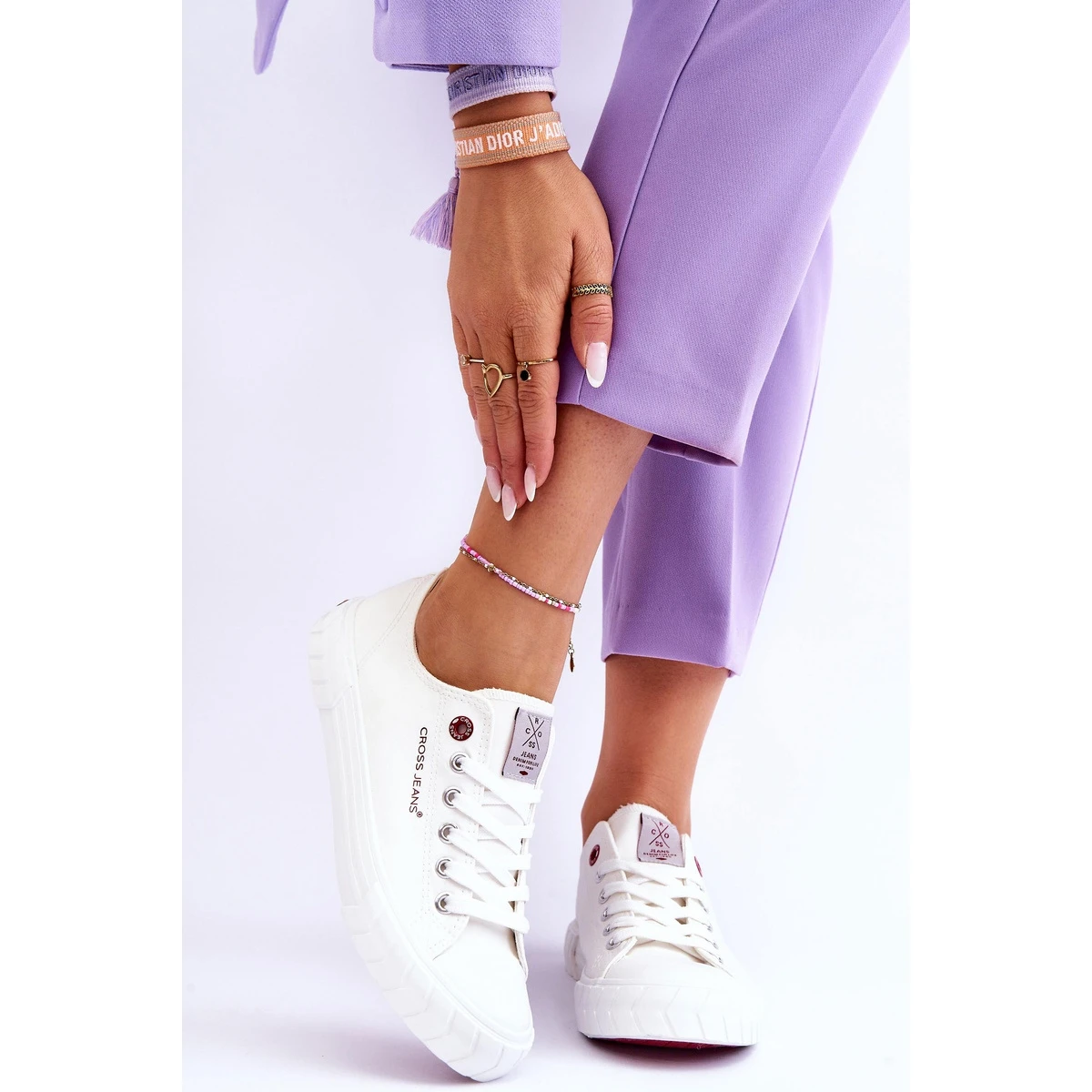 Baskets Classiques Pour Femmes Cross Jeans LL2R4052 Blanc Blanche – Image 3