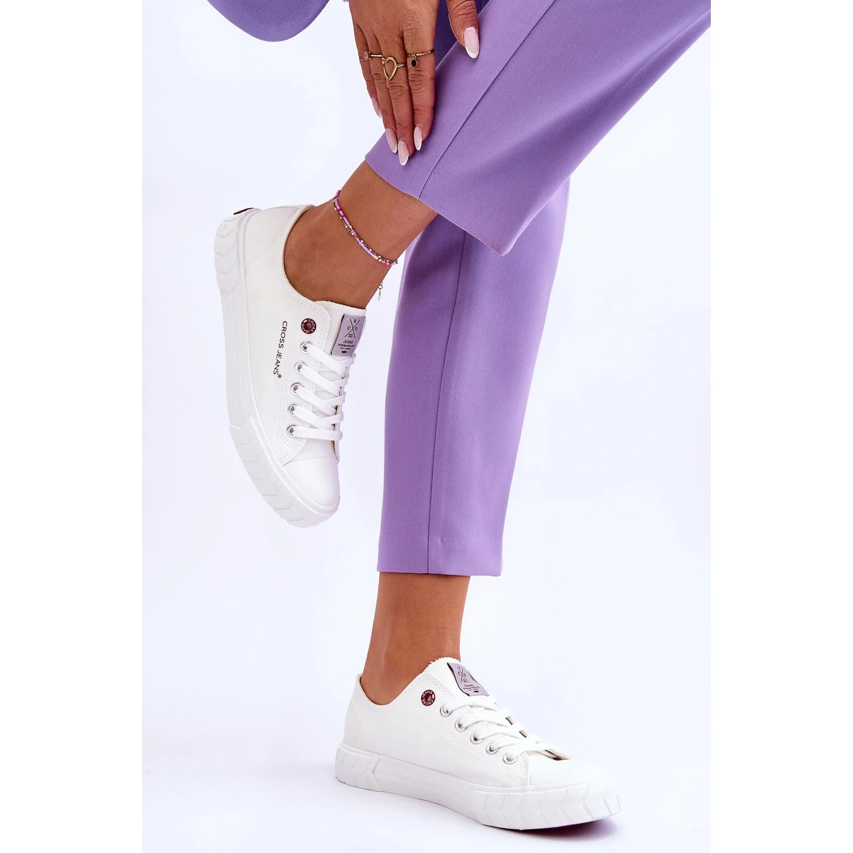 Baskets Classiques Pour Femmes Cross Jeans LL2R4052 Blanc Blanche – Image 5