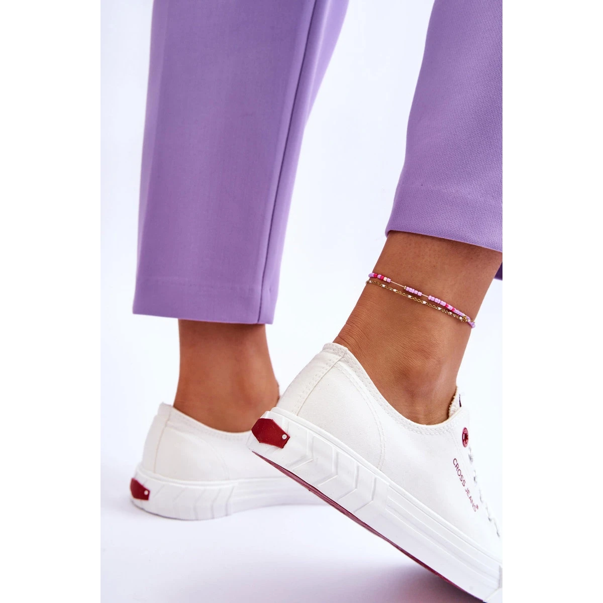 Baskets Classiques Pour Femmes Cross Jeans LL2R4052 Blanc Blanche – Image 8