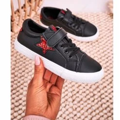 Baskets En Cuir Pour Enfants Avec Une étoile Big Star DD374105 Noir Le Noir ['le Noir']