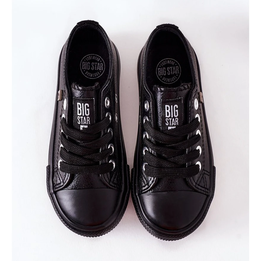 Baskets En Cuir Pour Enfants Big Star FF374304 Noir Le Noir – Image 8