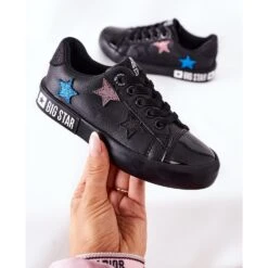 Baskets En Cuir Pour Enfants Big Star II374031 Noir ['le Noir'] Le Noir