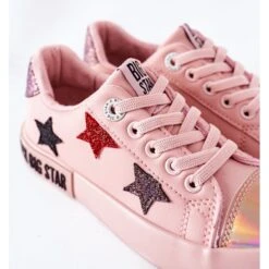 Baskets En Cuir Pour Enfants Big Star II374033 Rose