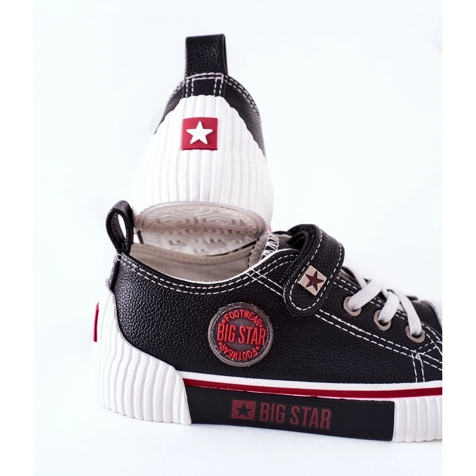 Baskets En Cuir Pour Enfants Big Star II374042 Noir Le Noir – Image 5