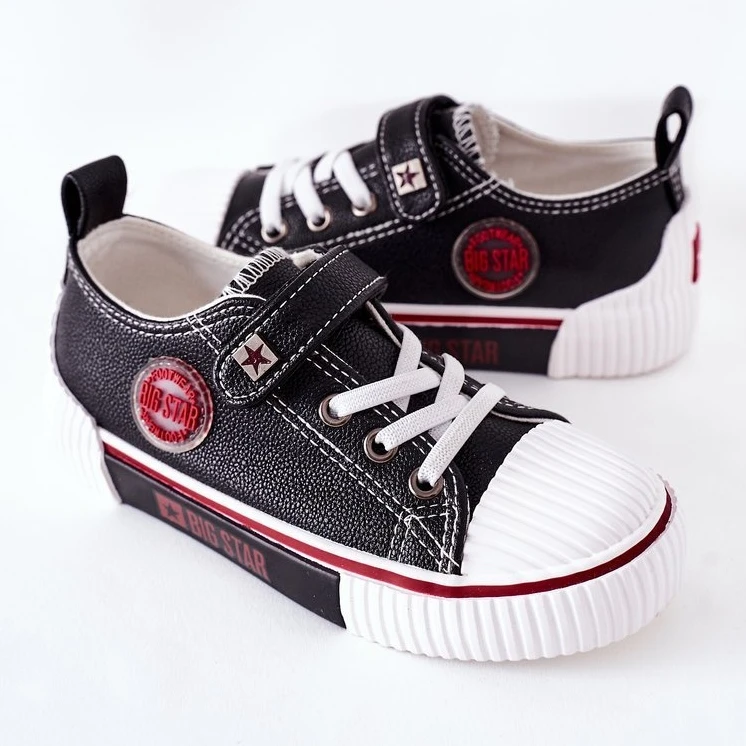 Baskets En Cuir Pour Enfants Big Star II374042 Noir Le Noir – Image 7