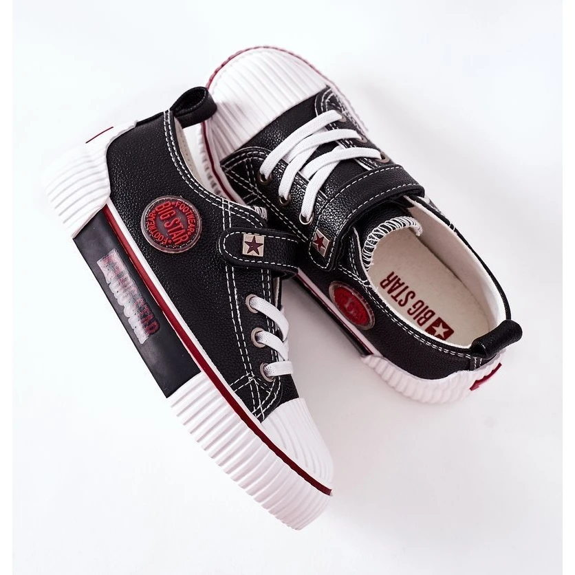 Baskets En Cuir Pour Enfants Big Star II374042 Noir Le Noir – Image 8