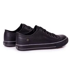 Baskets En Cuir Pour Hommes Big Star II174002 Noir Le Noir