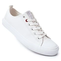Baskets En Cuir Pour Hommes Big Star JJ174006 Blanc Blanche
