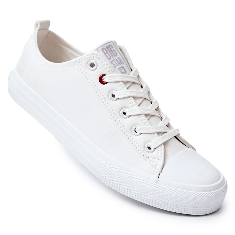 Baskets En Cuir Pour Hommes Big Star JJ174006 Blanc Blanche