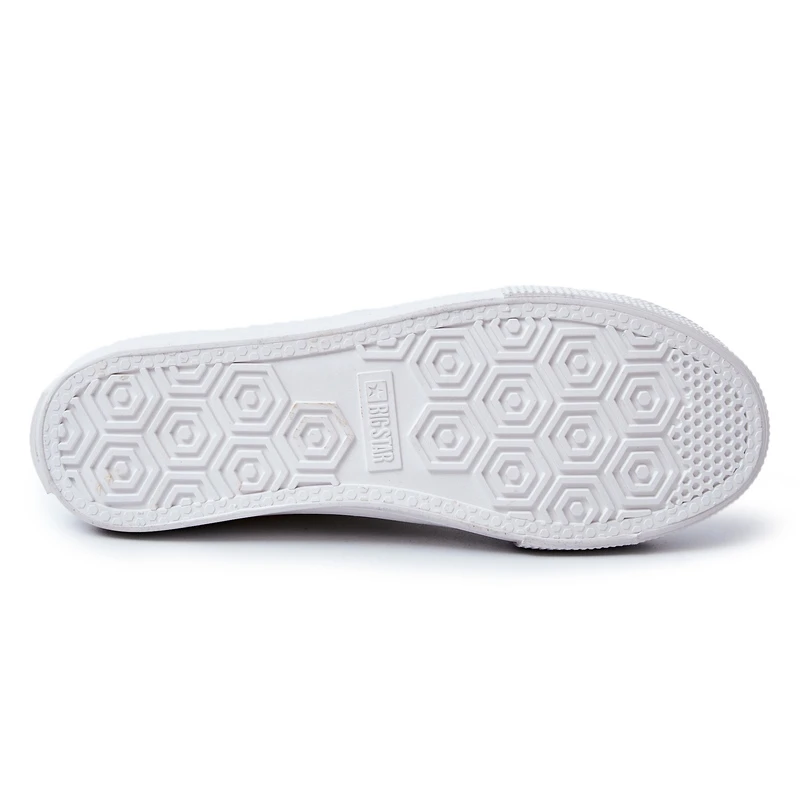 Baskets En Cuir Pour Hommes Big Star JJ174006 Blanc Blanche – Image 2