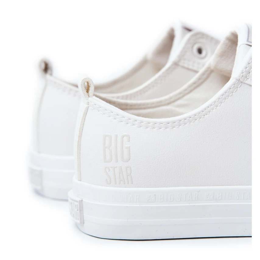 Baskets En Cuir Pour Hommes Big Star JJ174006 Blanc Blanche – Image 3