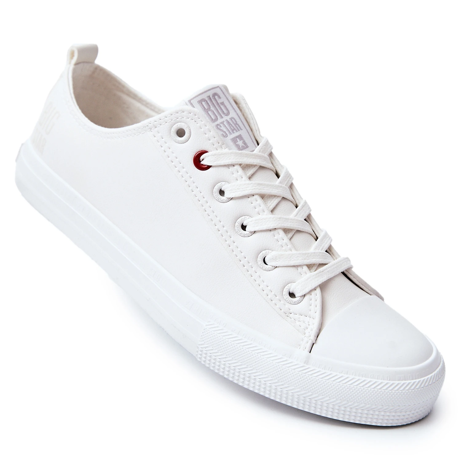 Baskets En Cuir Pour Hommes Big Star JJ174006 Blanc Blanche – Image 7
