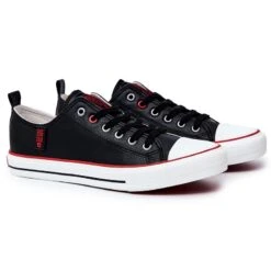 Baskets En Cuir Pour Hommes Big Star JJ174068 Noir Le Noir