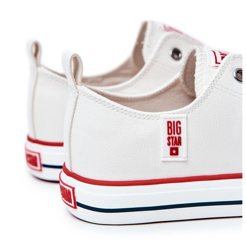 Baskets En Cuir Pour Hommes Big Star JJ174069 Blanc Blanche – Image 7