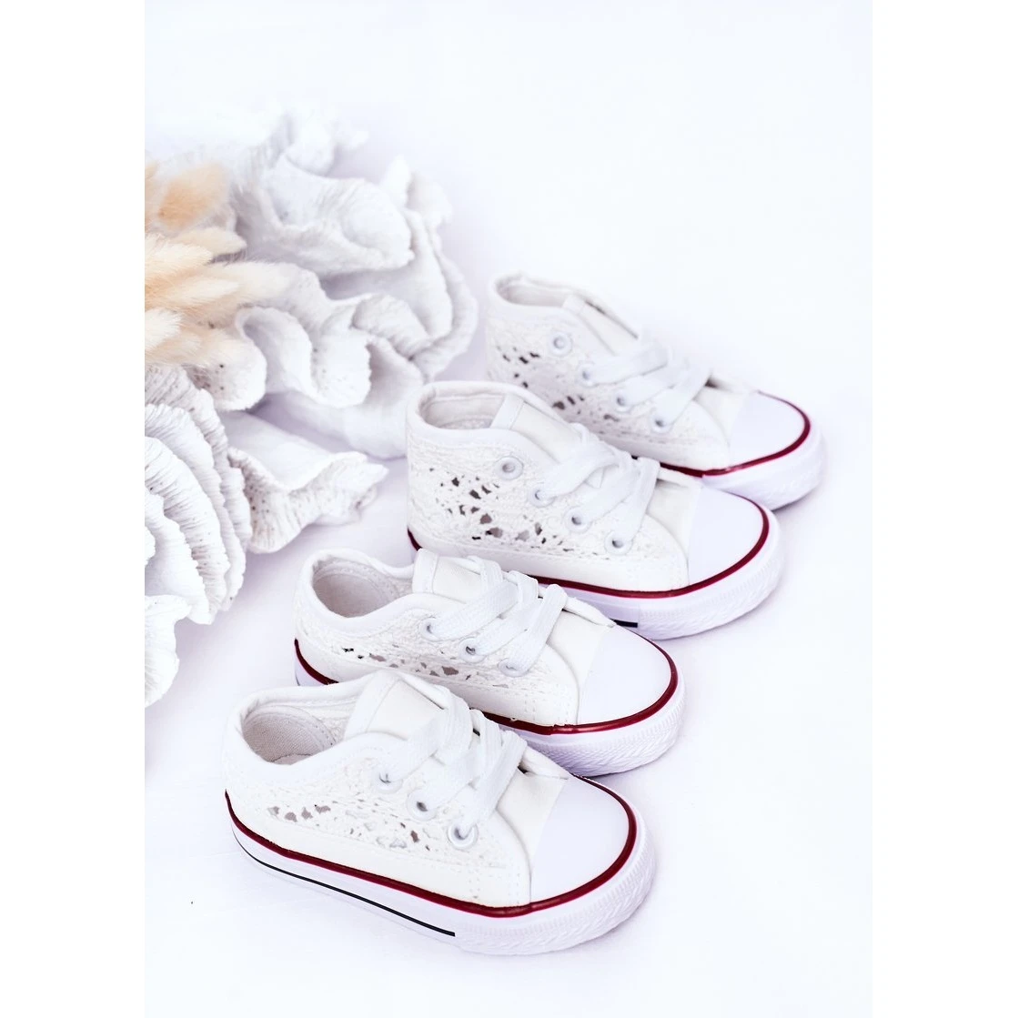 Baskets Enfant Avec Dentelle Blanc Roly-Poly Blanche – Image 3