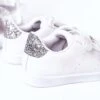 Baskets Enfant Avec Velcro Blanc Et Argent Cute Girl Blanche