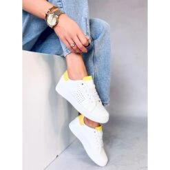 Baskets Femme Blanches Et Jaunes LV101P Jaune
