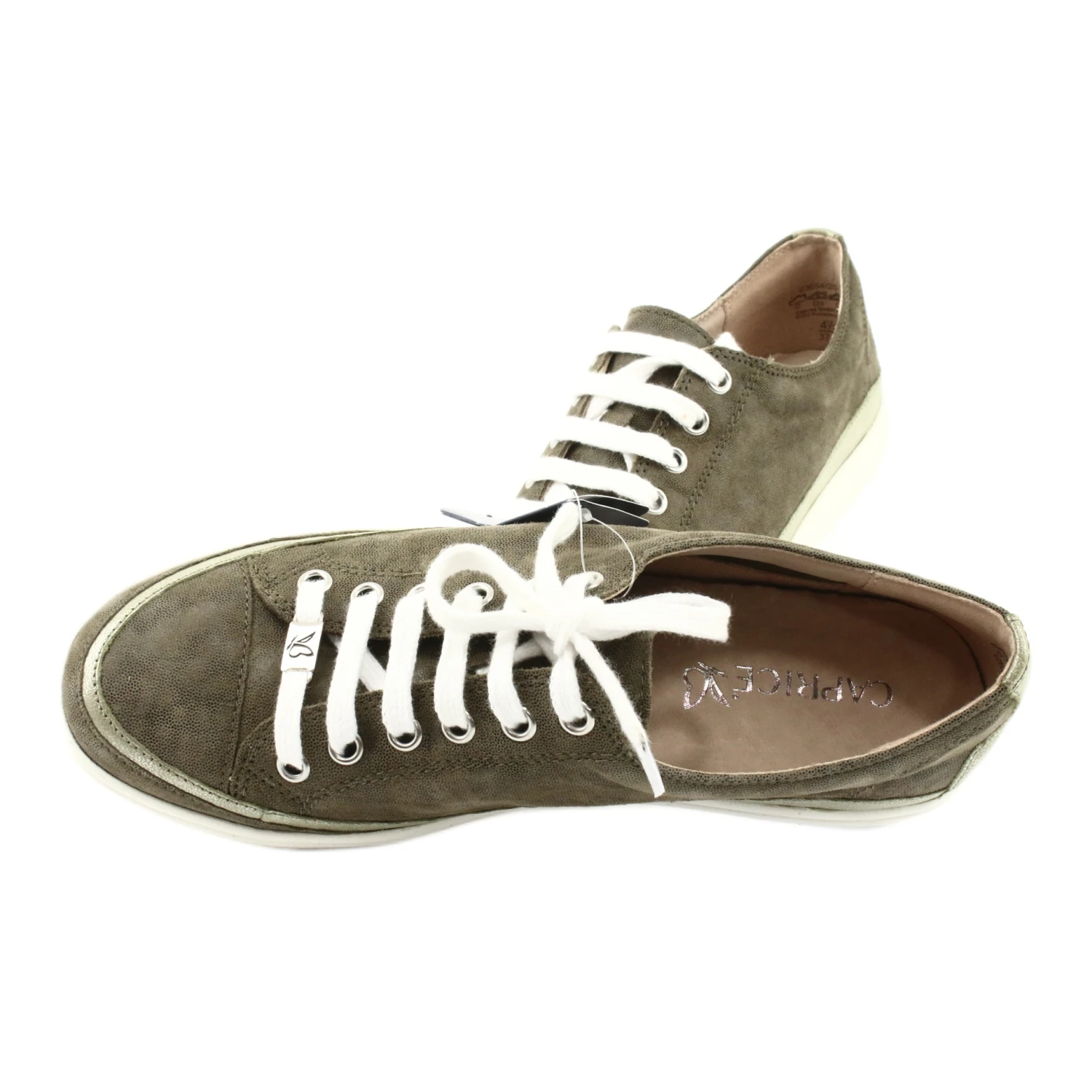 Baskets Femme Caprice En Cuir 23654 Vert – Image 3