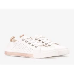 Baskets Femme Impi Blanches Et Roses D'or