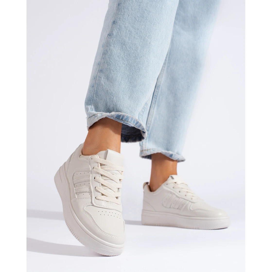 Baskets Femme Shelovet Beiges – Image 3