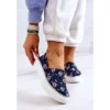 Baskets Femme Slip On Memory Foam Big Star JJ276016 Bleu Marine Multicolore