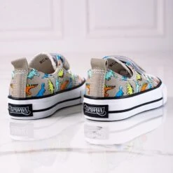 Baskets Garçon Shelovet Dinosaures Gris