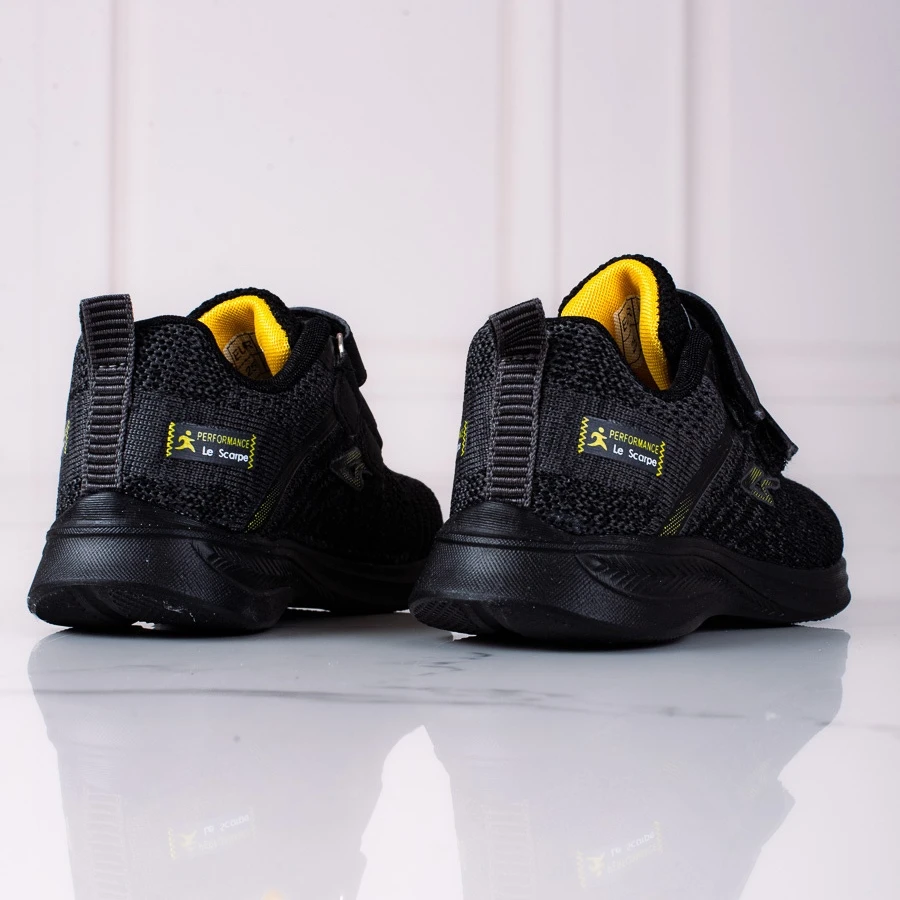 Baskets Garçon Shelovet Tissu Gris Et Noir Le Noir – Image 2