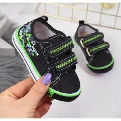 Baskets Garçons Avec Velcro Noir Atletico Le Noir