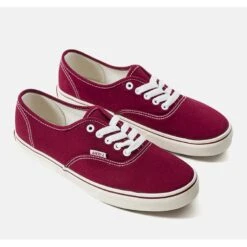 Baskets Lin Bordeaux Pour Homme Rouge Multicolore