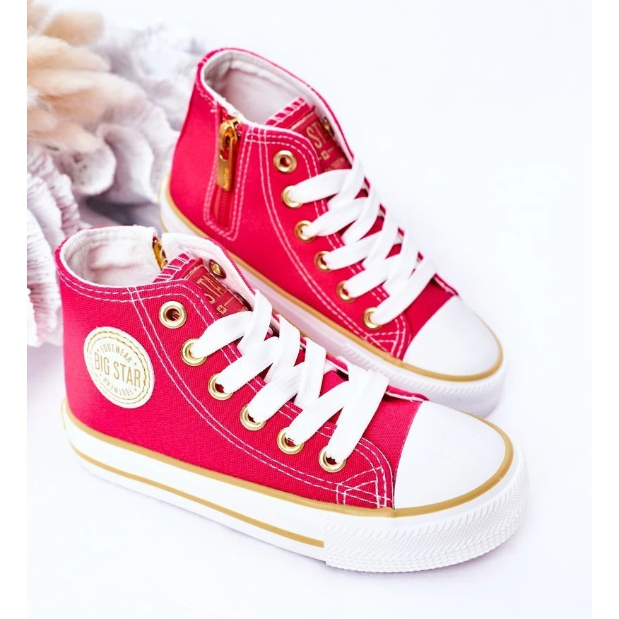 Baskets Montantes Pour Enfants Avec Fermeture éclair Big Star HH374137 Rose – Image 4