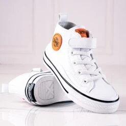 Baskets Montantes Pour Enfants Shelovet En Cuir écologique En Blanc Blanche