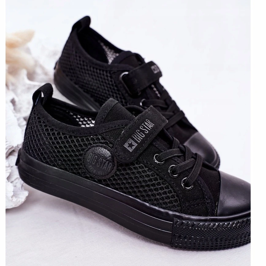 Baskets Noires Pour Enfants Avec Maille Big Star HH374015 Le Noir – Image 4