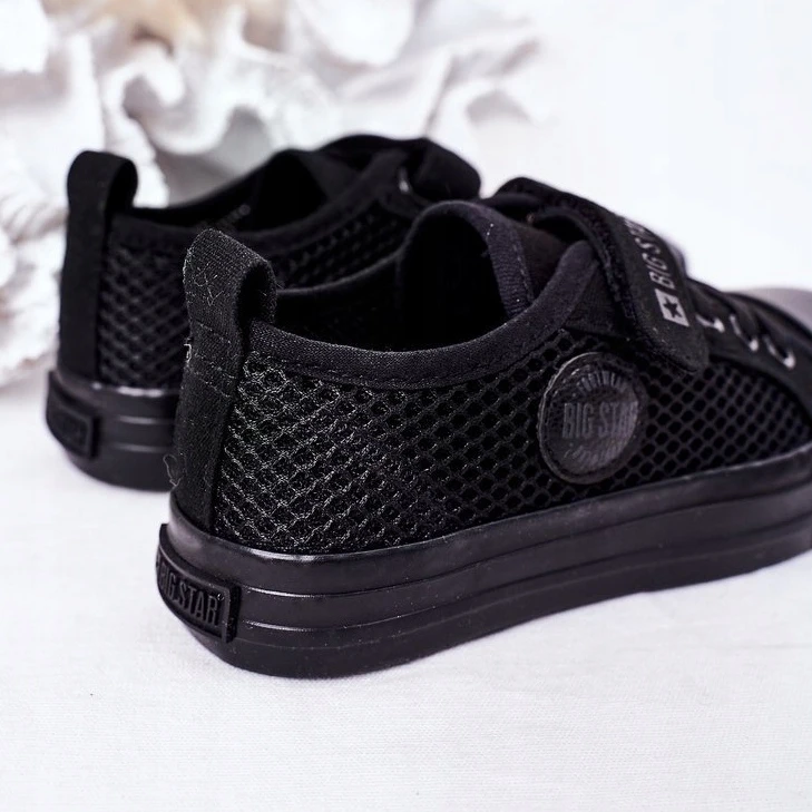 Baskets Noires Pour Enfants Avec Maille Big Star HH374015 Le Noir – Image 5