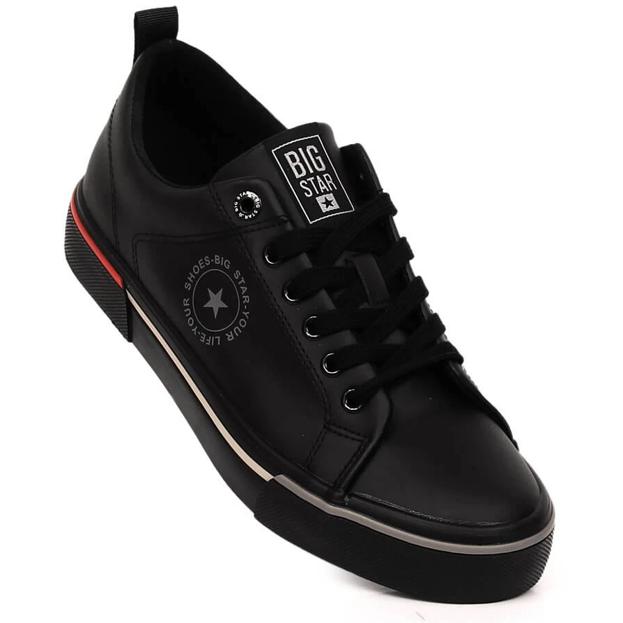 Baskets Noires Pour Hommes En Cuir écologique Big Star LL174210 Le Noir