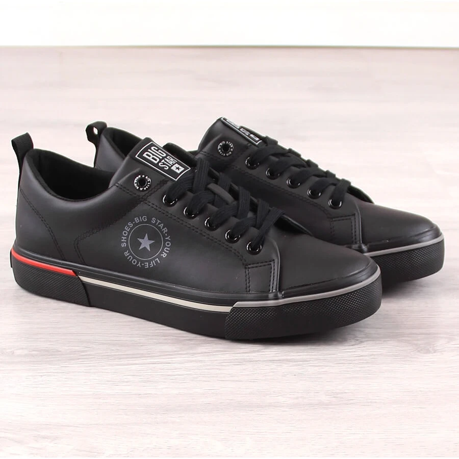 Baskets Noires Pour Hommes En Cuir écologique Big Star LL174210 Le Noir – Image 2