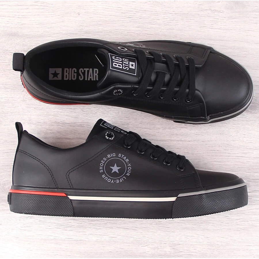 Baskets Noires Pour Hommes En Cuir écologique Big Star LL174210 Le Noir – Image 3