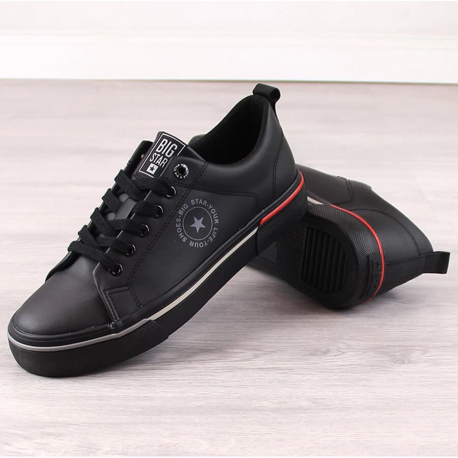 Baskets Noires Pour Hommes En Cuir écologique Big Star LL174210 Le Noir – Image 4