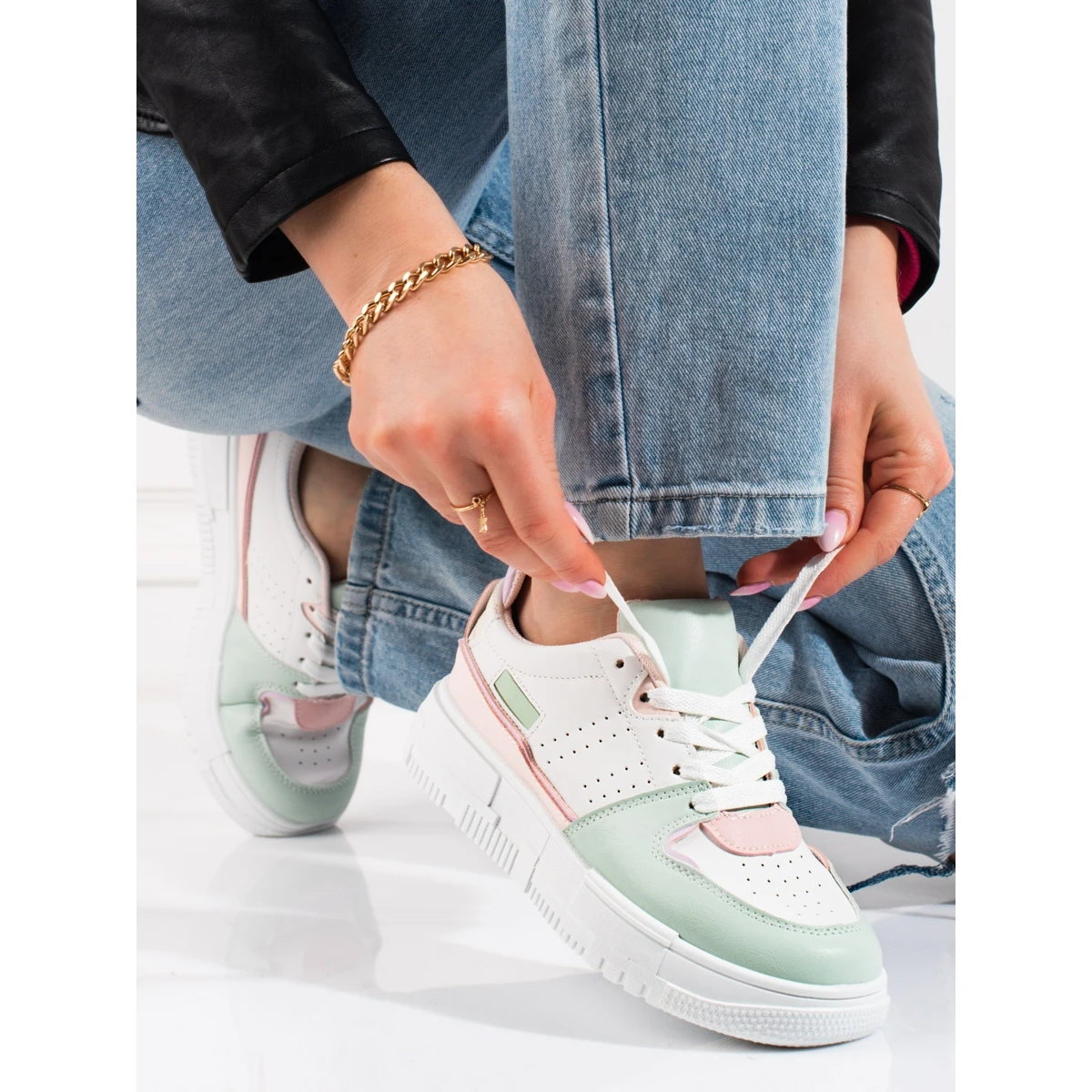 Baskets Pastel Femme Shelovet Blanche Multicolore