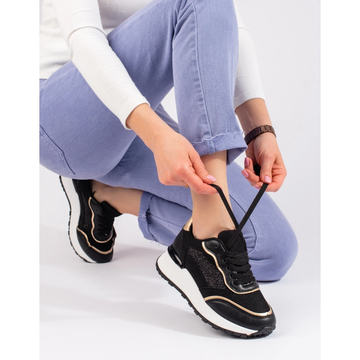 Baskets Plateforme Femme Shelovet Noir Le Noir