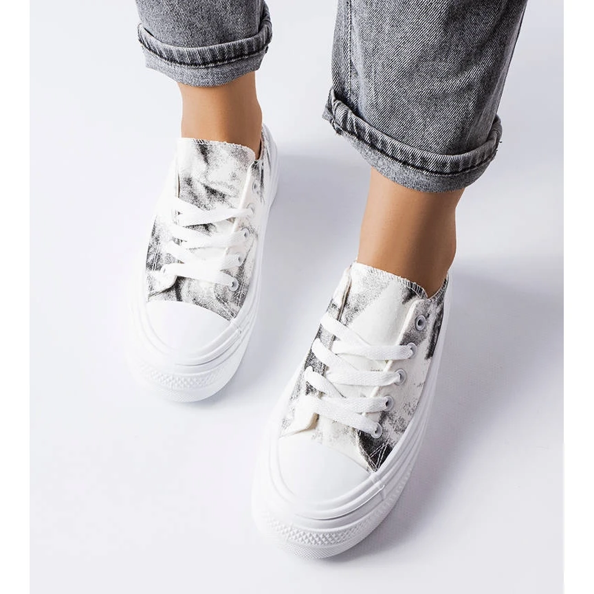 Baskets Plateformes Noires Et Blanches Rocheleau Le Noir – Image 2