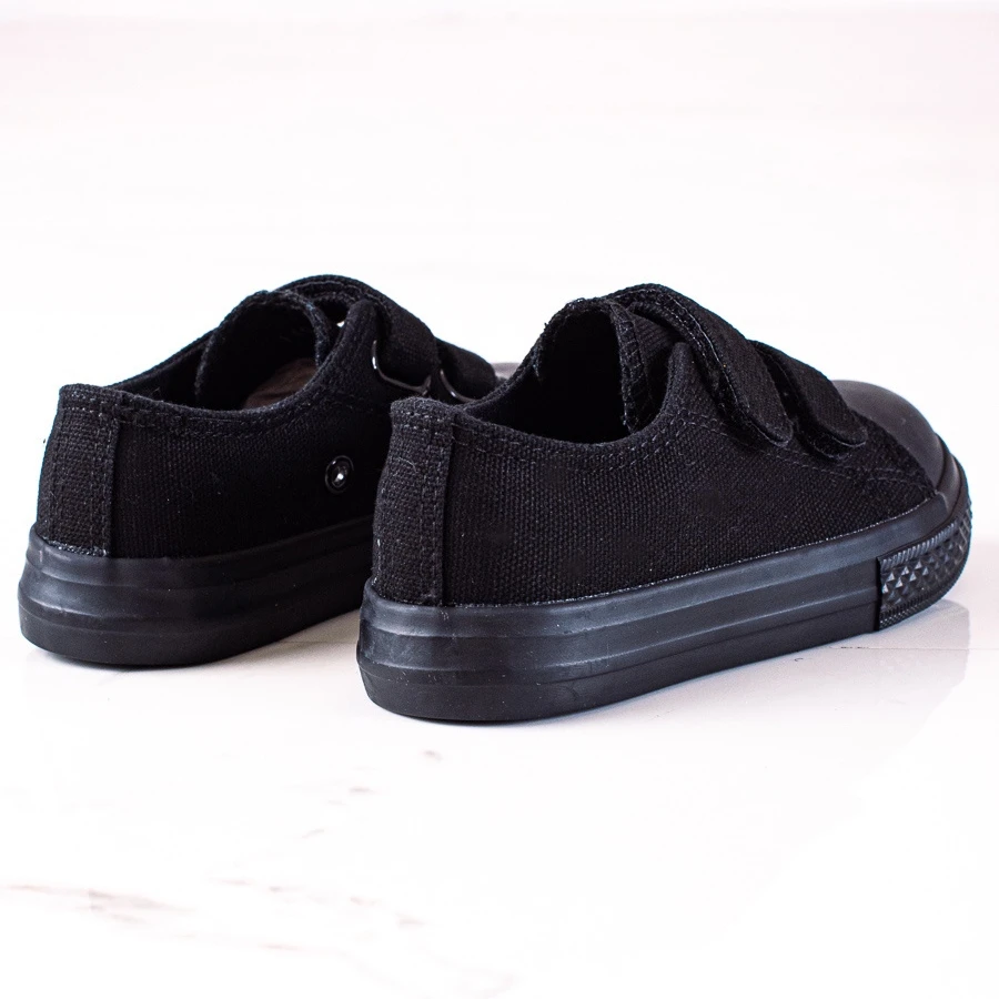 Baskets Pour Enfants Vico Avec Fermeture Velcro Noir Le Noir