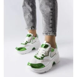 Baskets Pour Femmes Blanches Et Vertes De Séguin