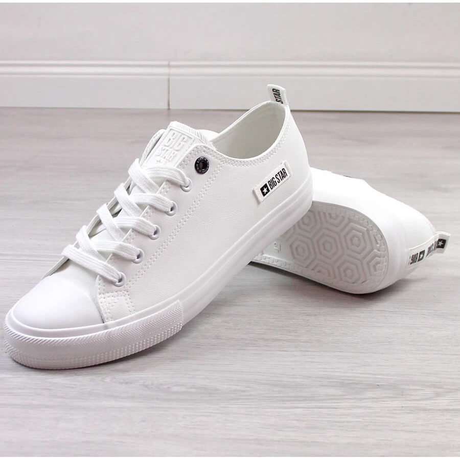 Baskets Pour Hommes En Cuir écologique Blanc Big Star KK174008 Blanche – Image 4