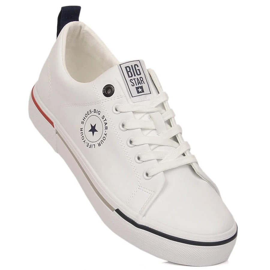 Baskets Pour Hommes En Cuir écologique Blanc Big Star LL174209 Blanche