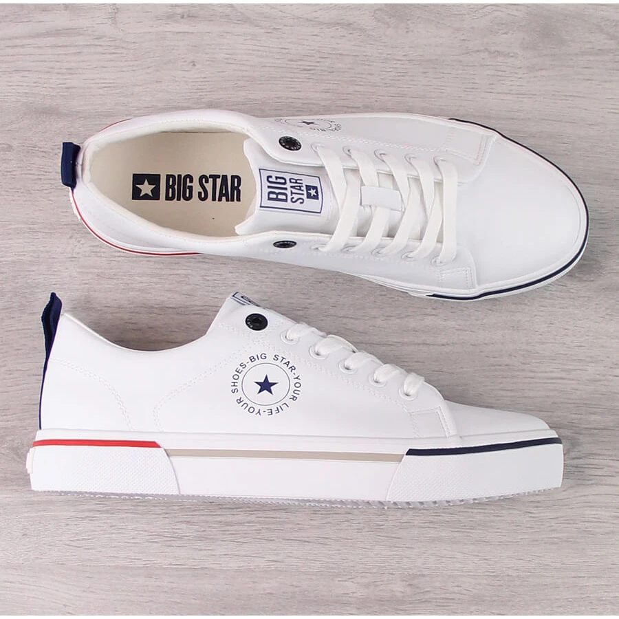 Baskets Pour Hommes En Cuir écologique Blanc Big Star LL174209 Blanche – Image 3