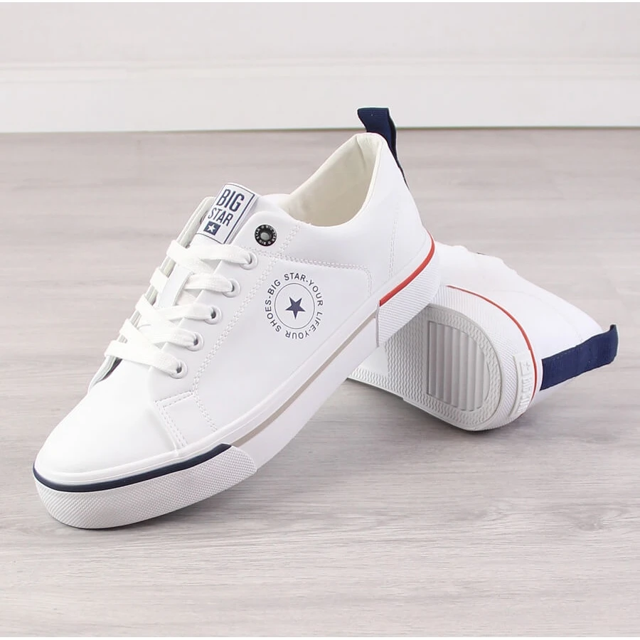 Baskets Pour Hommes En Cuir écologique Blanc Big Star LL174209 Blanche – Image 4