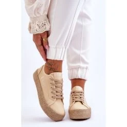 Baskets Tressées à La Mode Lee Cooper LCW-23-31-1795L Beige