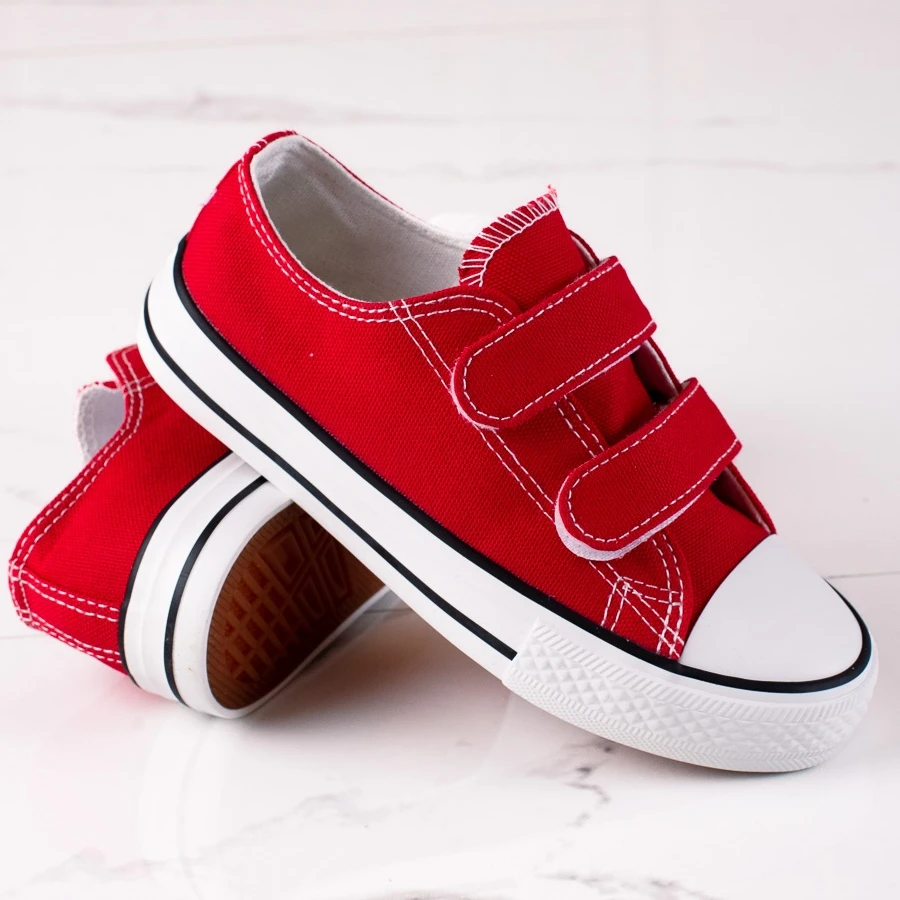 Baskets Velcro Pour Enfants Vico Rouge – Image 2