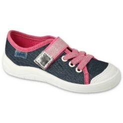 Befado Chaussures Pour Enfants 351X001 Bleu Marin Rose Argent